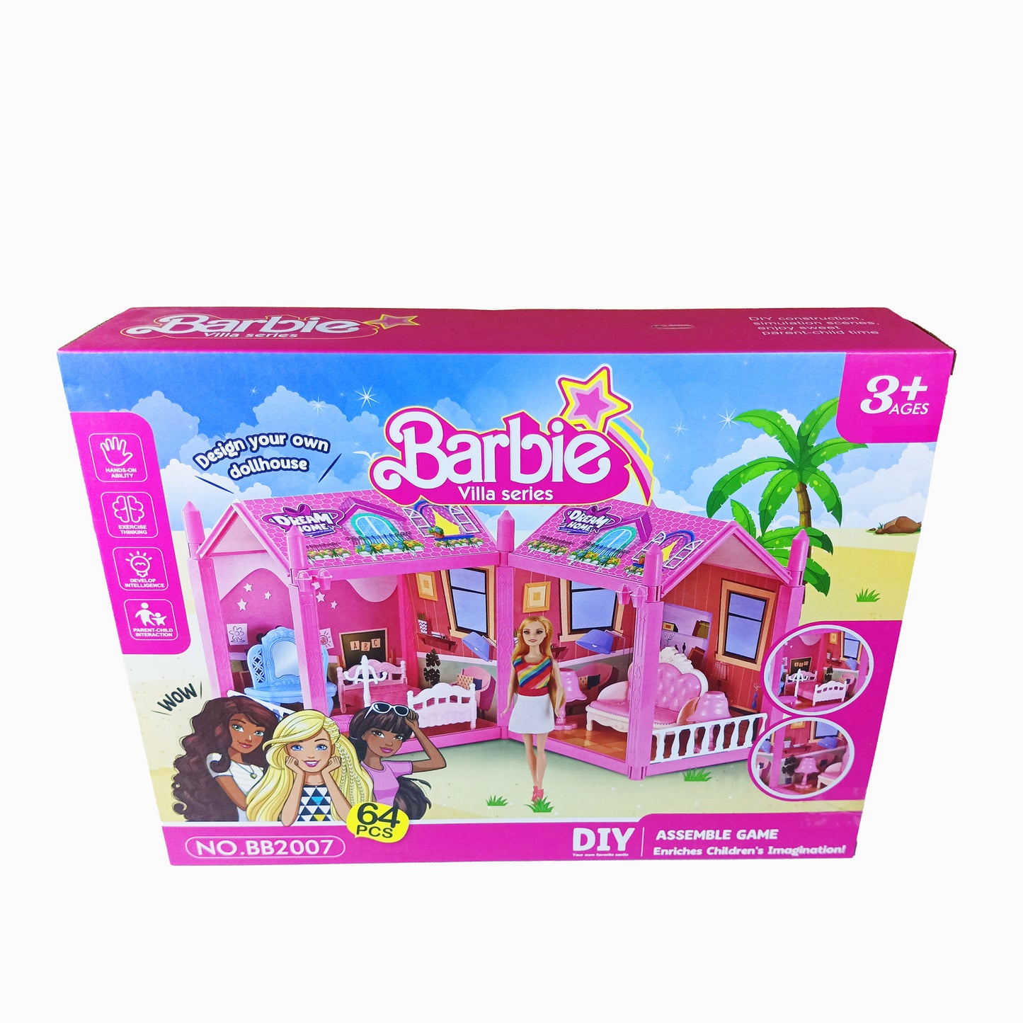 Barbie Villa Series - DIY Dollhouse Kit 64 pcs