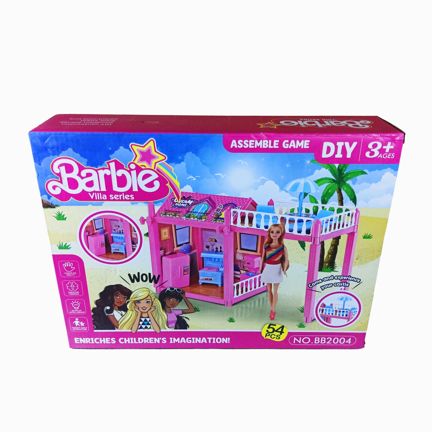 Barbie Villa Series - DIY Dollhouse Kit 54-pcs