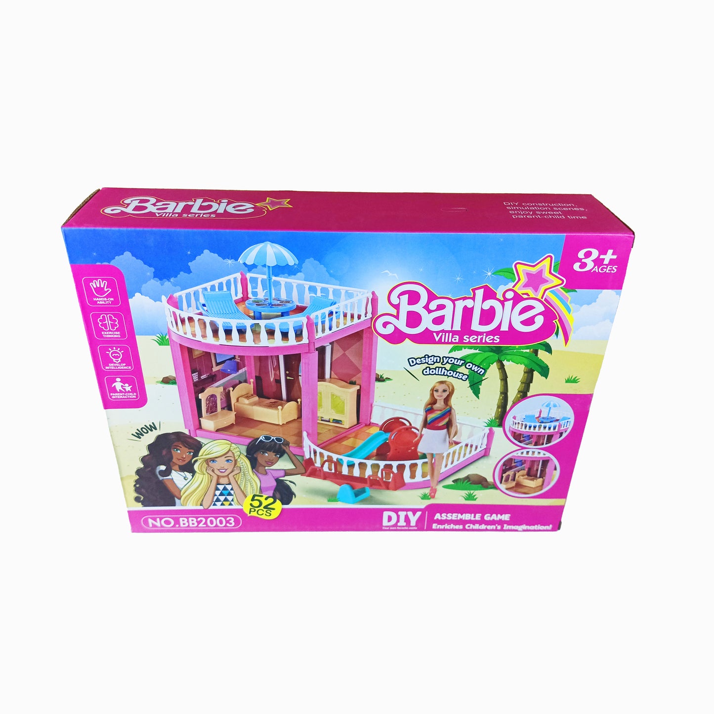 Barbie Villa Series - DIY Dollhouse Kit 54-pcs
