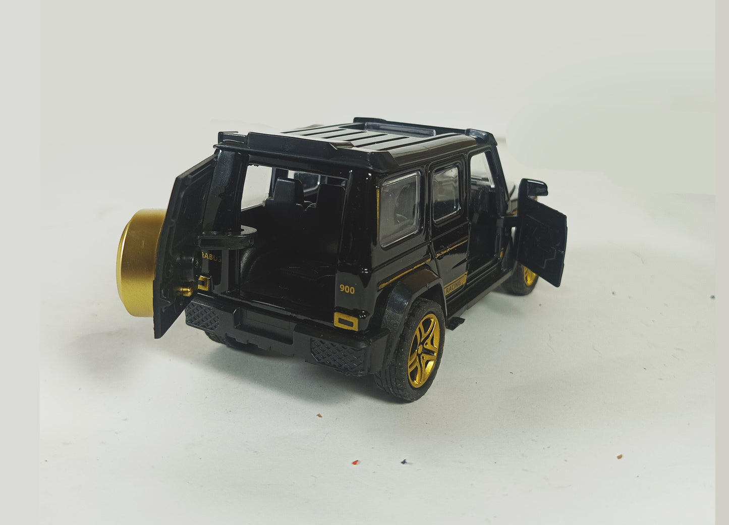 Diecast Metal Black Jeep Route 66 Model Car