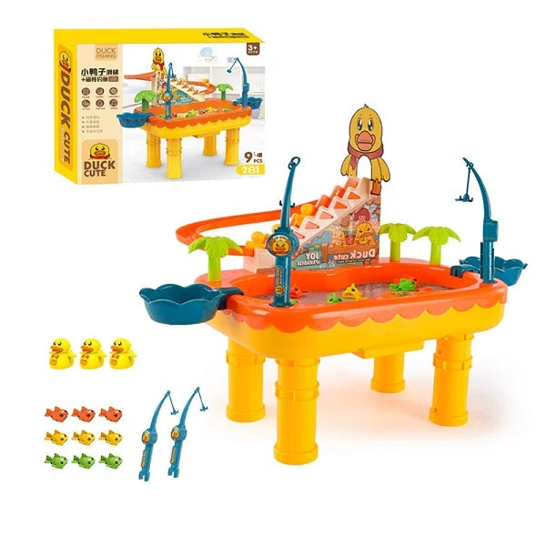 Duck Slide and Magnetic Fishing- 9 pcs Interactive Water Game