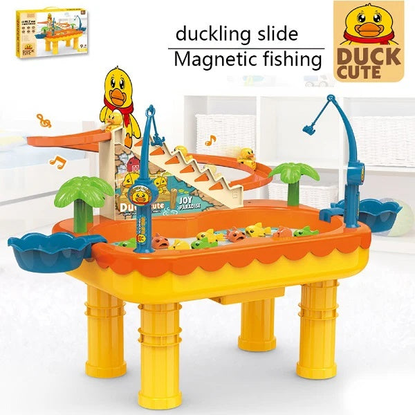 Duck Slide and Magnetic Fishing- 9 pcs Interactive Water Game