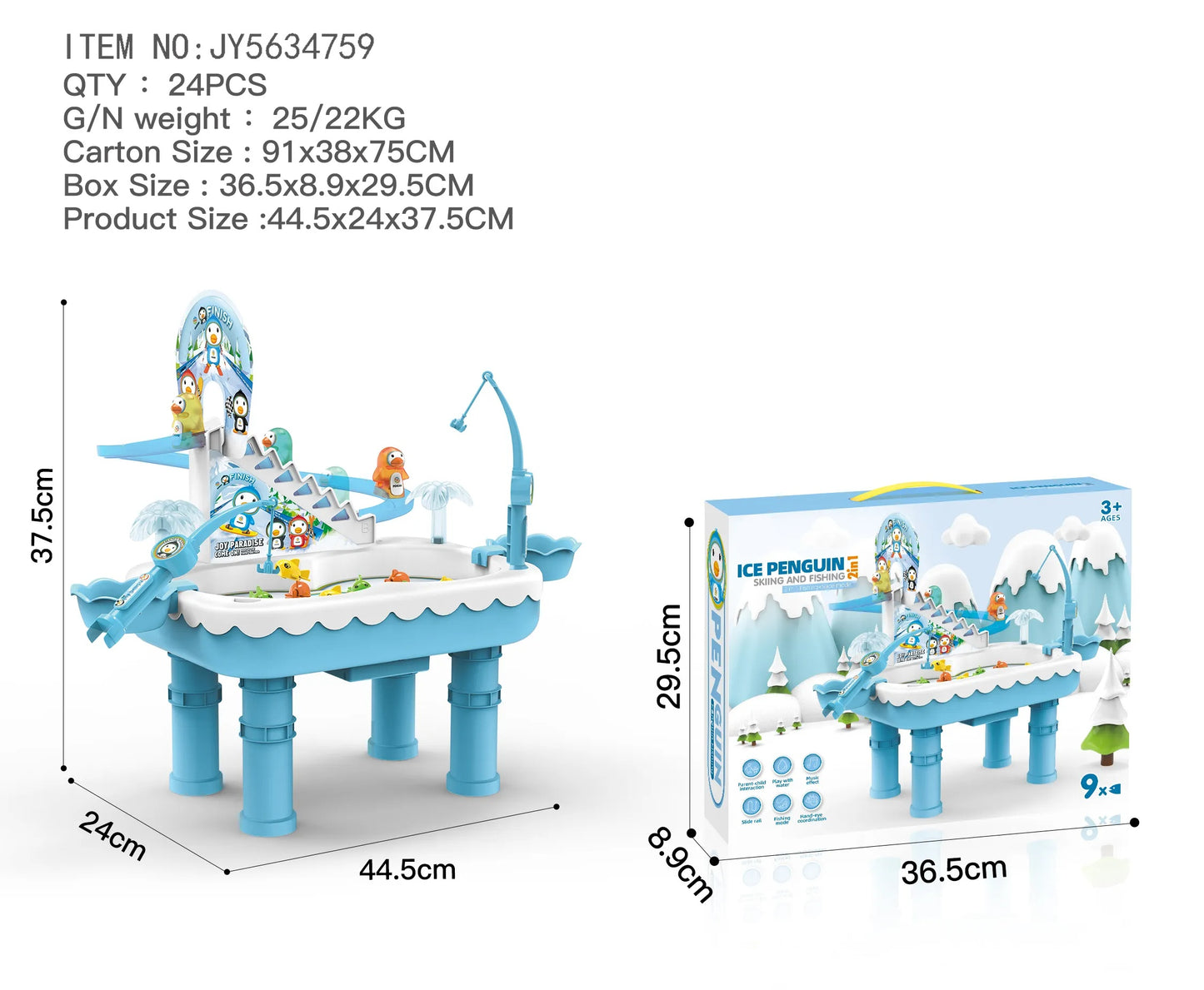 Ice Penguin Skiing and Fishing Adventure Set