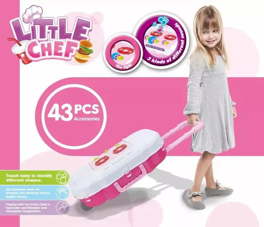 Little Chef Deluxe Toy Kitchen Set - 43 Piece Interactive Playset