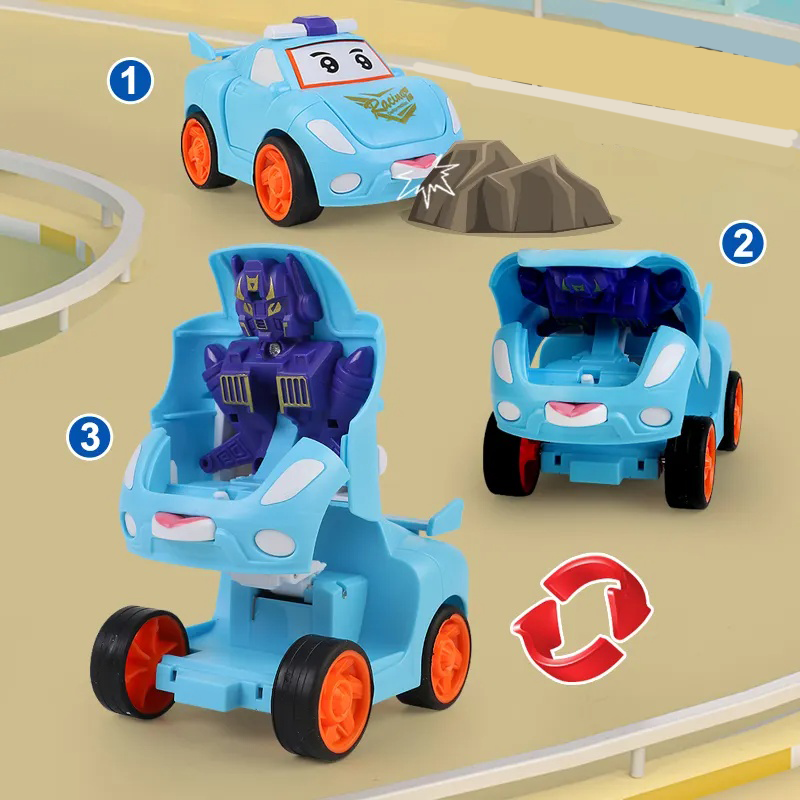 Transforming Robot Cars: 2-in-1 pull back vehicle