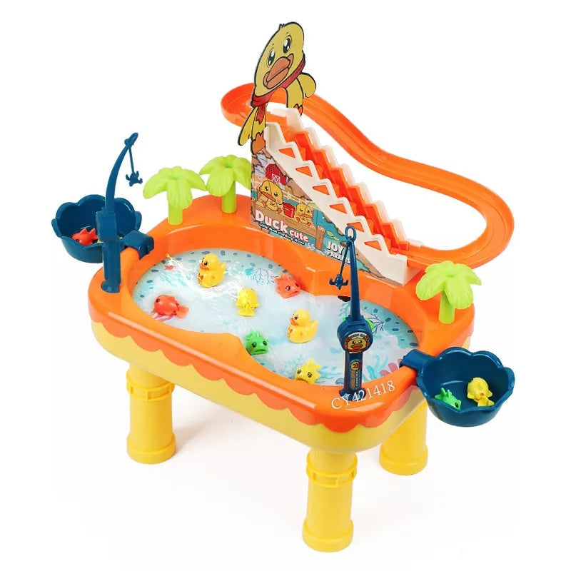 Duck Slide and Magnetic Fishing- 9 pcs Interactive Water Game