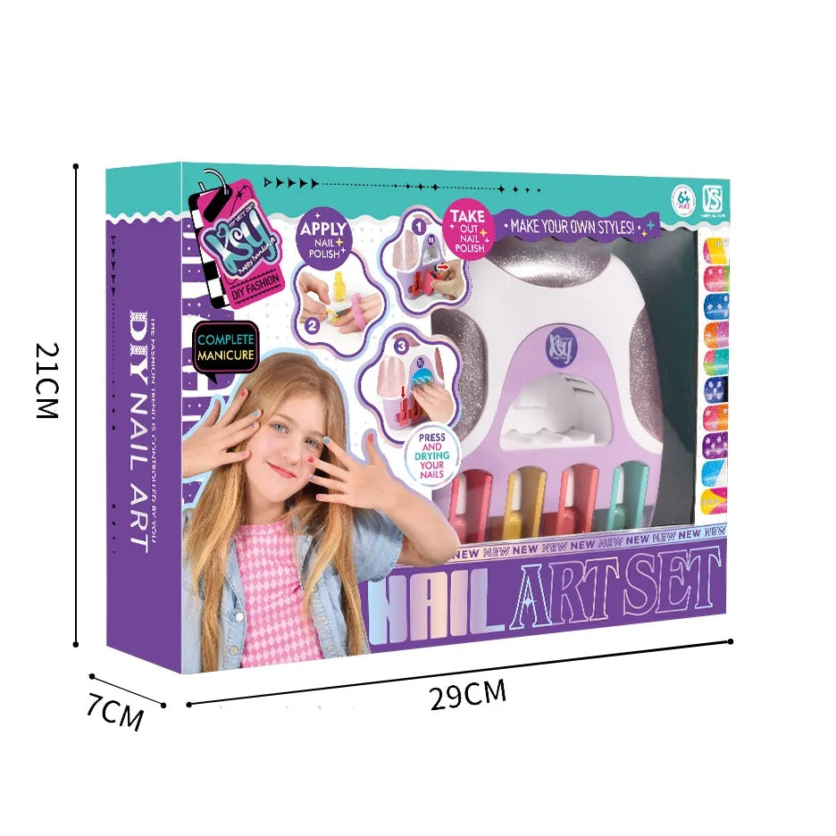 Deluxe Nail Art Studio Set by K&Y - DIY Fashion Nail Design Kit for Kids