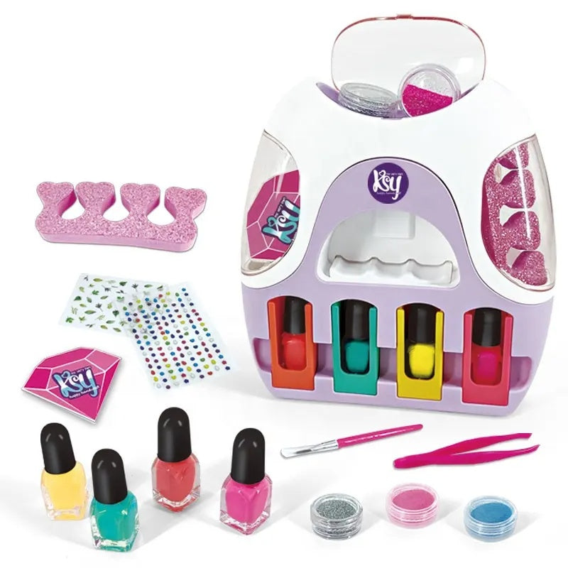 Deluxe Nail Art Studio Set by K&Y - DIY Fashion Nail Design Kit for Kids