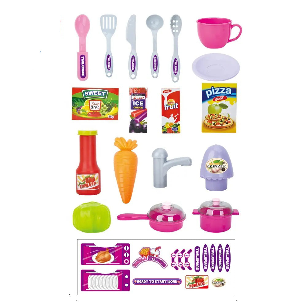 Little Chef Deluxe Toy Kitchen Set - 43 Piece Interactive Playset