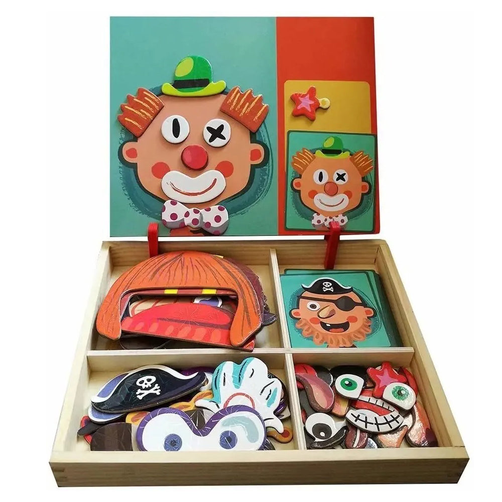 Magnetic Book Role Transformation Puzzle and Doodle Board Combo