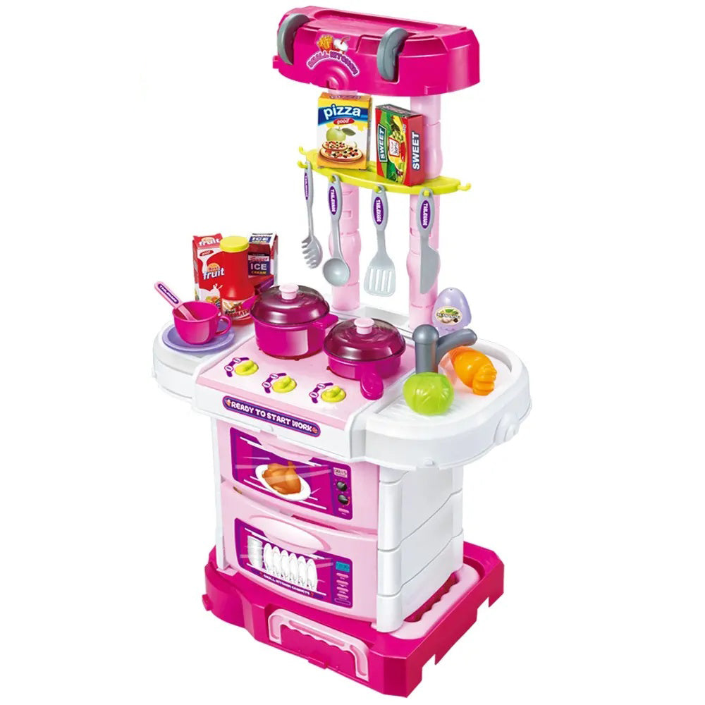 Little Chef Deluxe Toy Kitchen Set - 43 Piece Interactive Playset