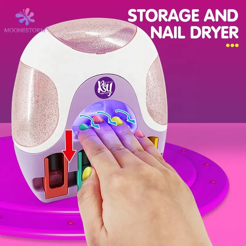 Deluxe Nail Art Studio Set by K&Y - DIY Fashion Nail Design Kit for Kids