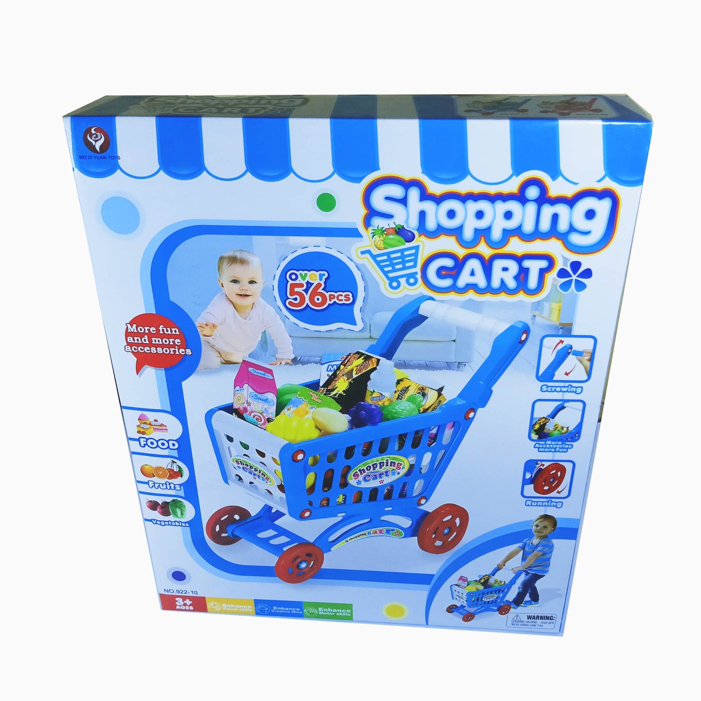 Kids' Ultimate Playtime Shopping Cart Set - Over 56 Pieces with Realistic Accessories