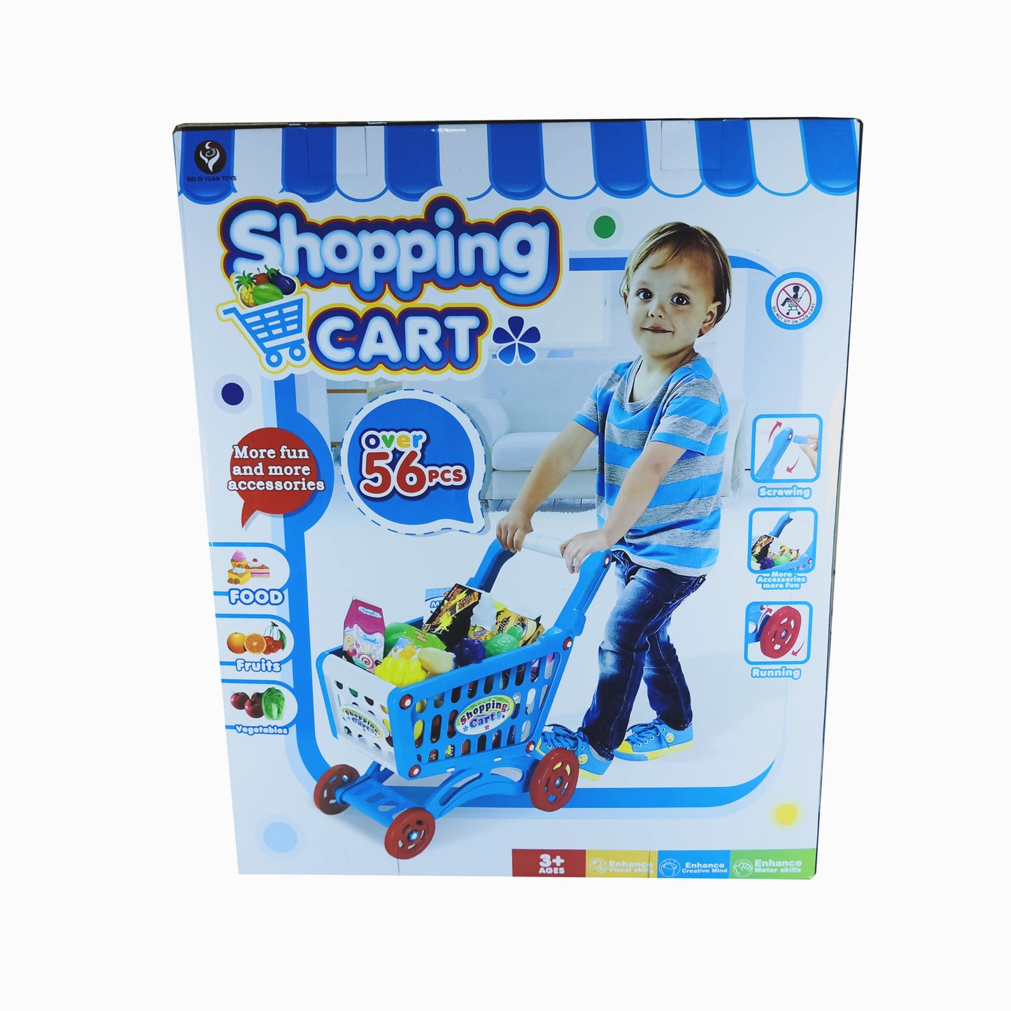 Kids' Ultimate Playtime Shopping Cart Set - Over 56 Pieces with Realistic Accessories