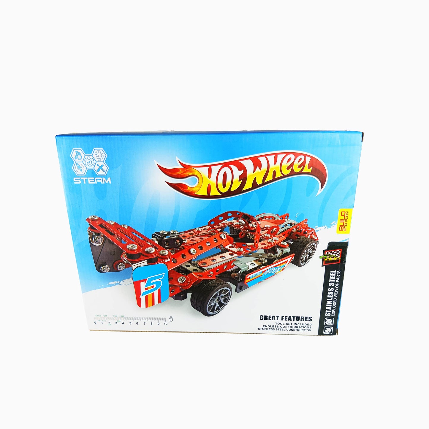 Hot Wheels Mechanical Metal Kit: Metal Race Car Building Kit