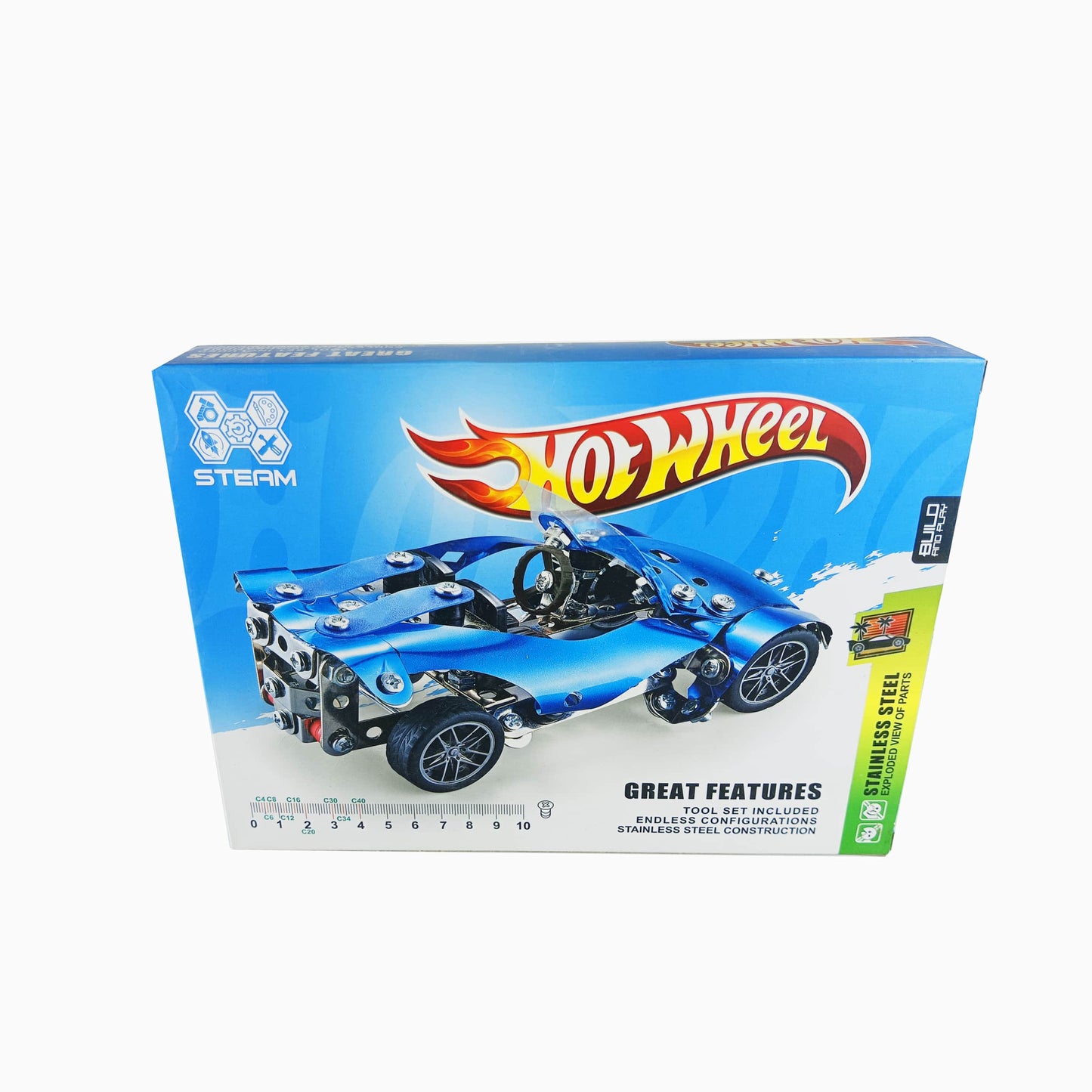 Hot Wheel Mechanical Blue Racing Car Metal Kit