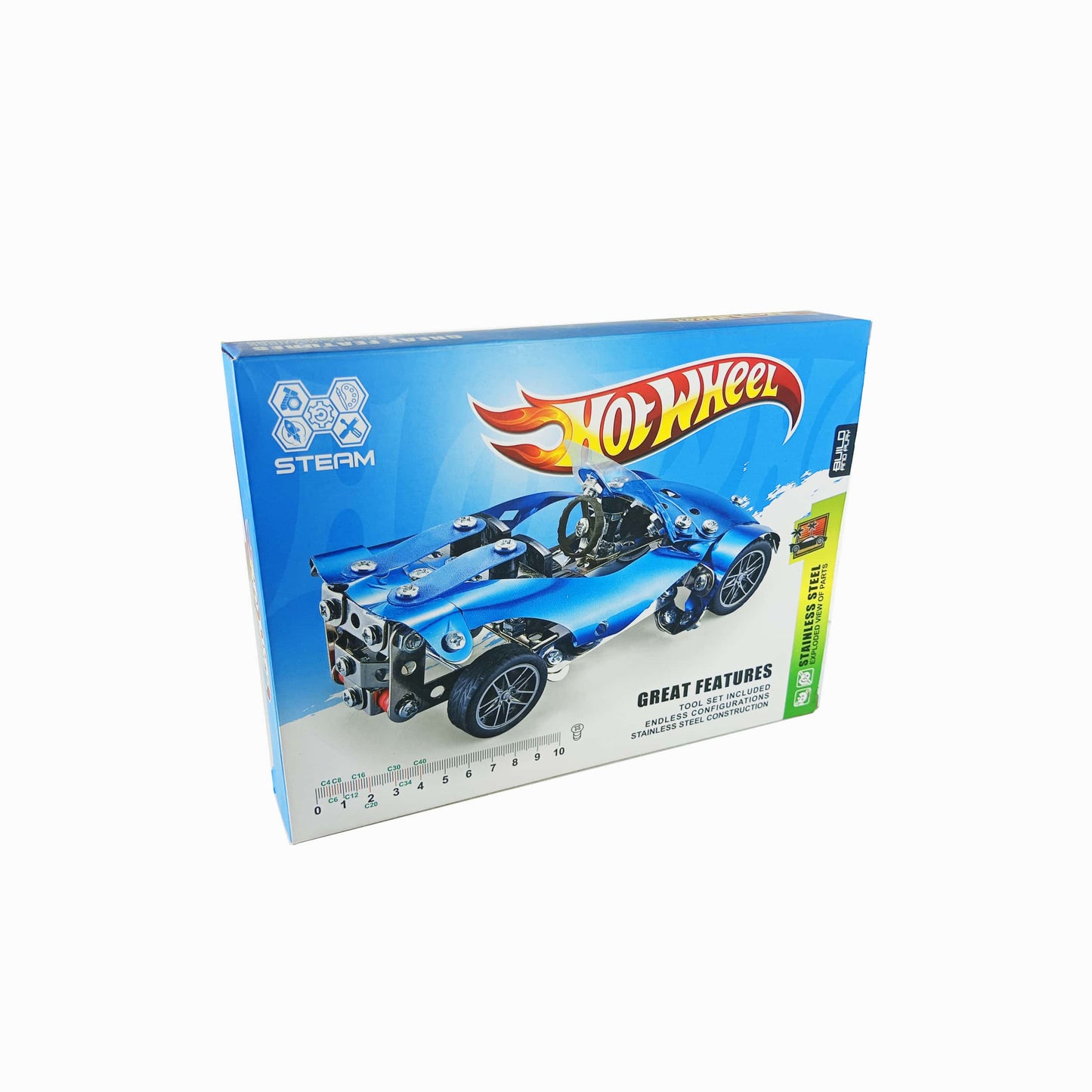 Hot Wheel Mechanical Blue Racing Car Metal Kit
