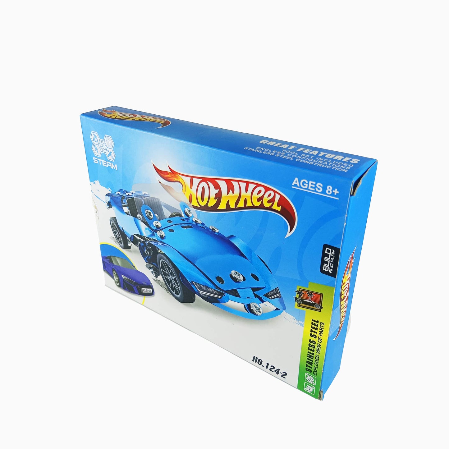 Hot Wheel Mechanical Blue Racing Car Metal Kit