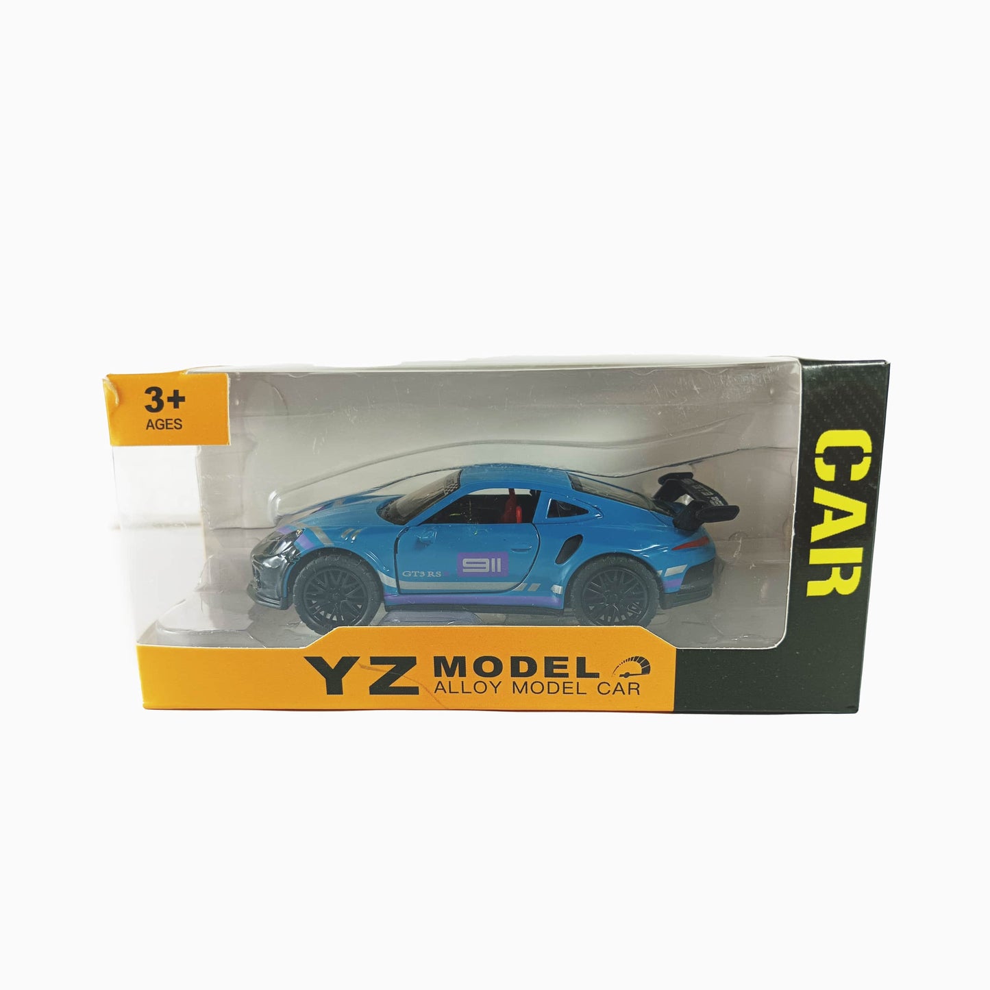 YZ Model Alloy Sports Car - Blue with Racing Decals
