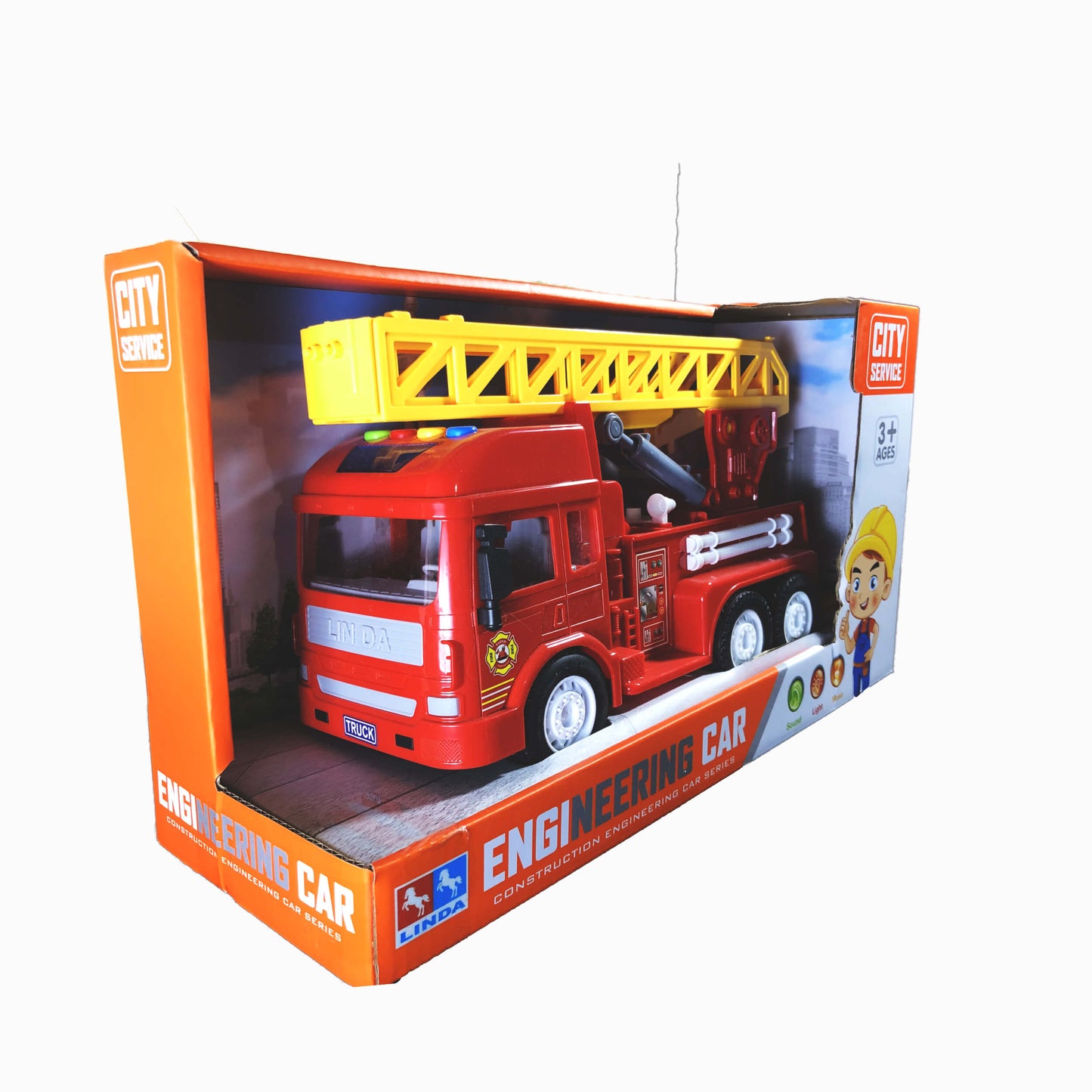 City Service Fire Rescue Truck - Inertia-Powered Toy
