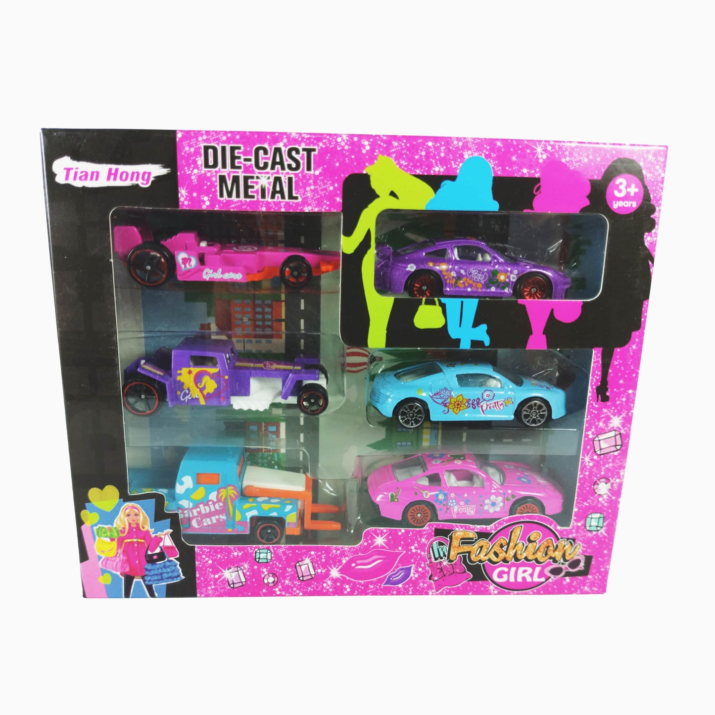 Fashion Girls Die-Cast Metal Toy Car Set