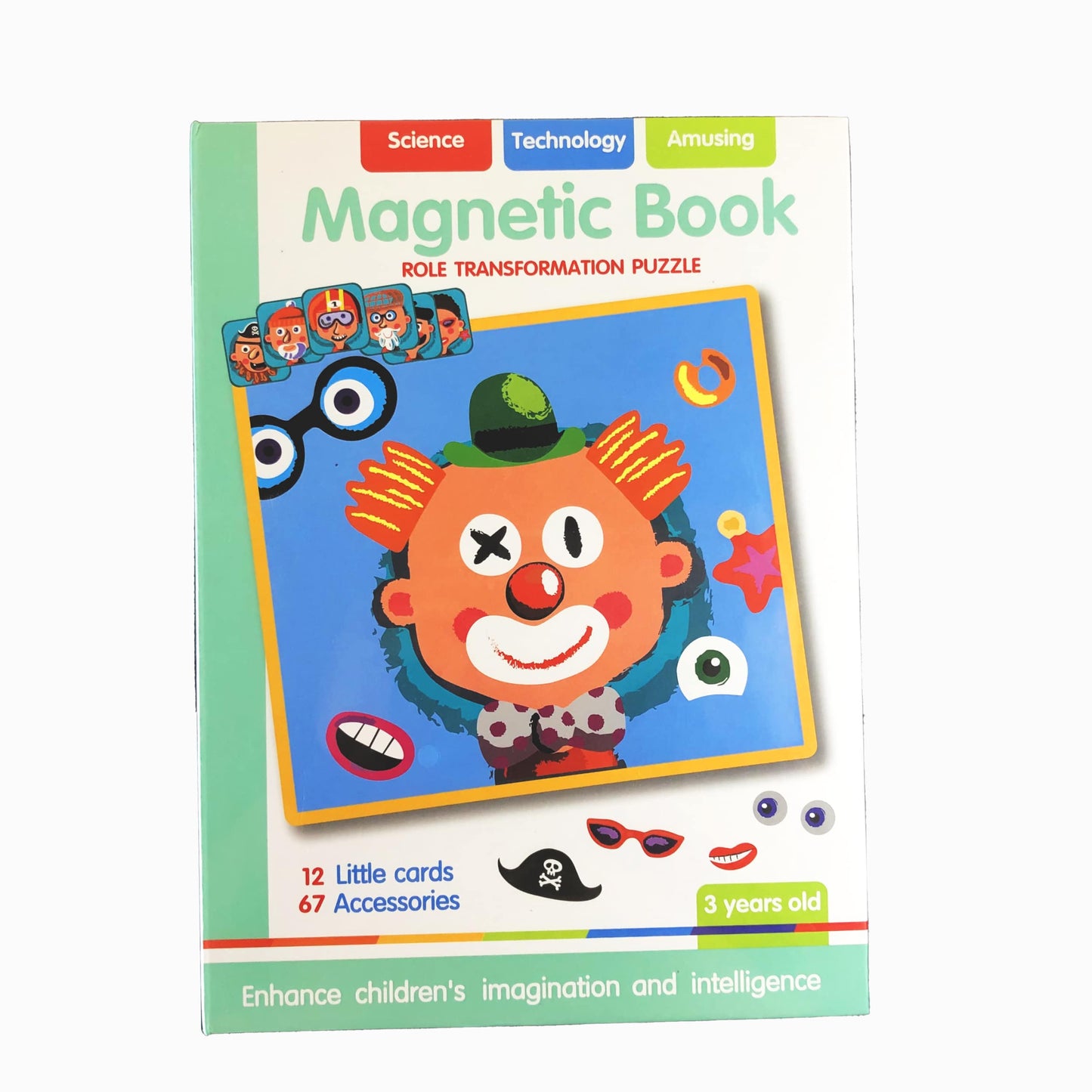 Magnetic Book Role Transformation Puzzle and Doodle Board Combo