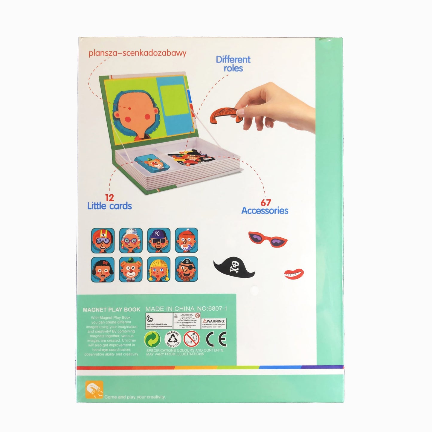 Magnetic Book Role Transformation Puzzle and Doodle Board Combo
