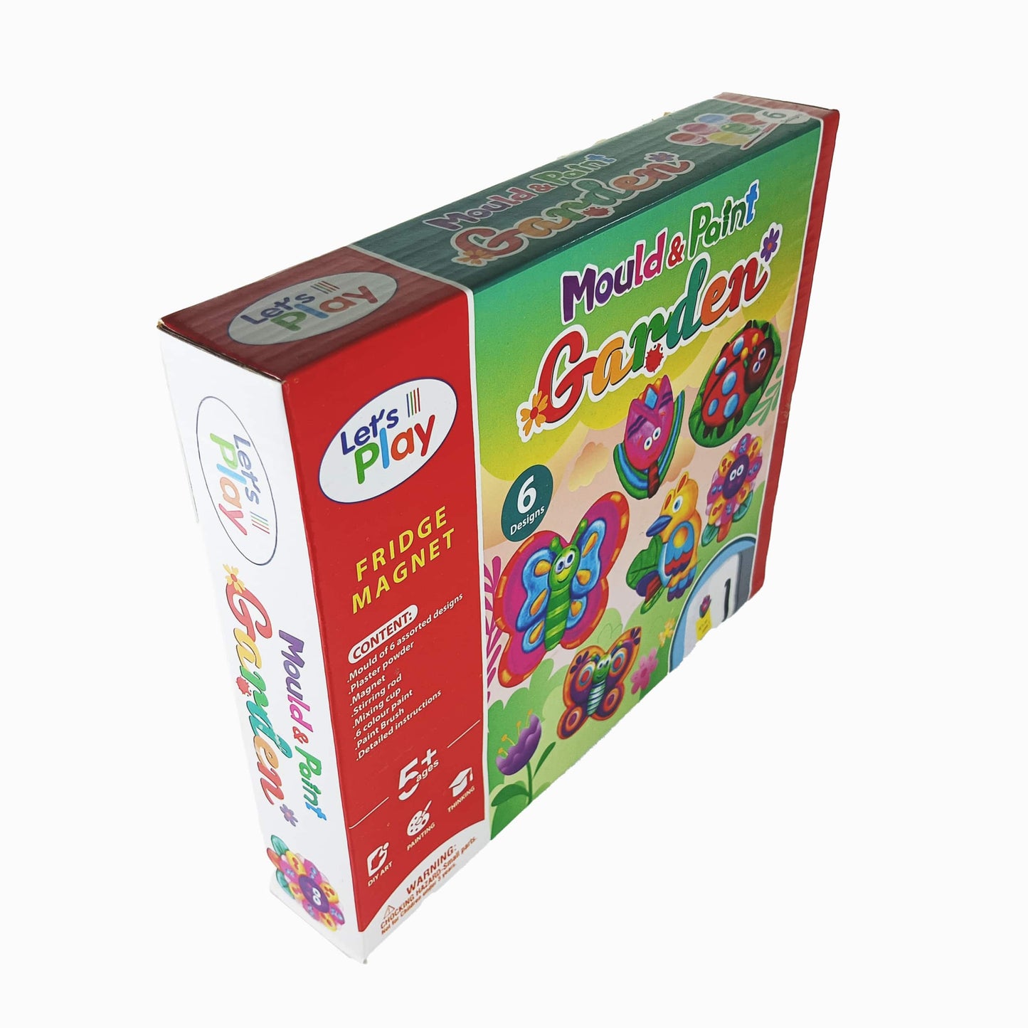 Let's Play Mould & Paint Garden - DIY Fridge Magnet Craft Kit for Kids