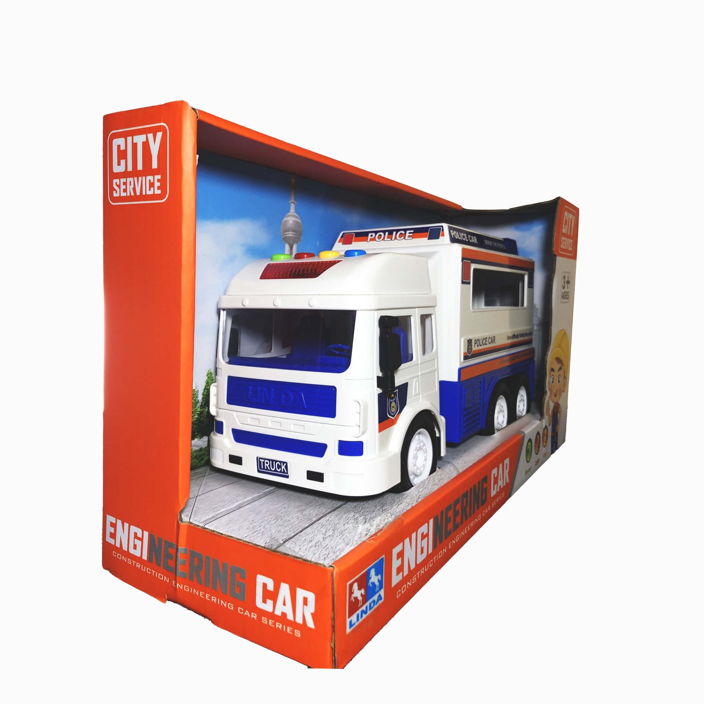 City Service Police Command Unit - Friction Powered Toy Truck