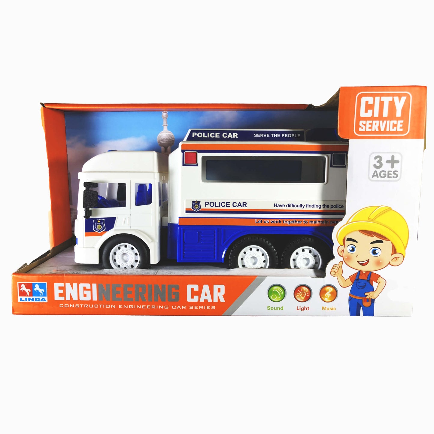 City Service Police Command Unit - Friction Powered Toy Truck