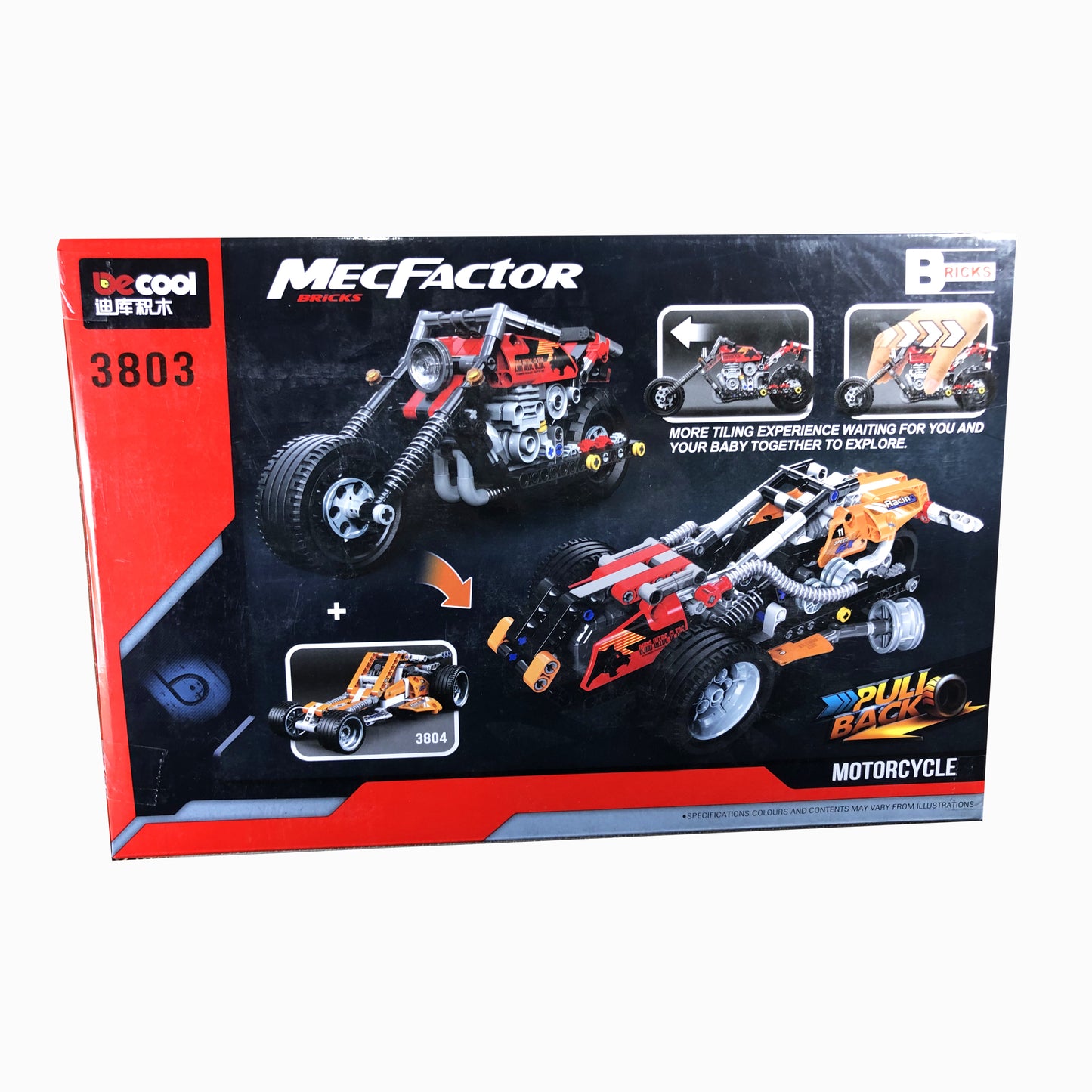 LEGO MecFactor Pull-Back Motorcycle Building Blocks Set