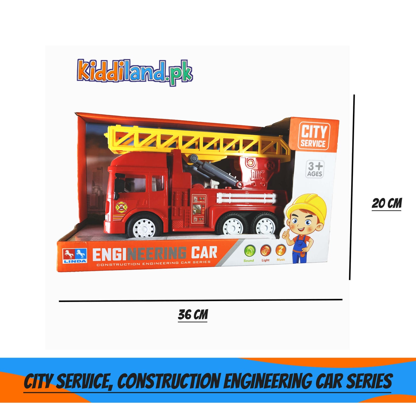 City Service Fire Rescue Truck - Inertia-Powered Toy