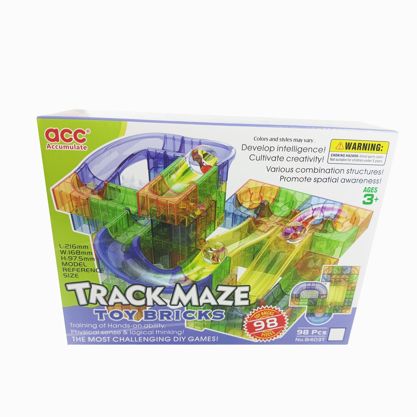 Marble Track Maze Toy Bricks DIY Game