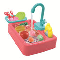 18pcs Interactive Kitchen Sink Playset, Electric circulation pumping