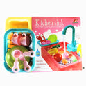 18pcs Interactive Kitchen Sink Playset, Electric circulation pumping